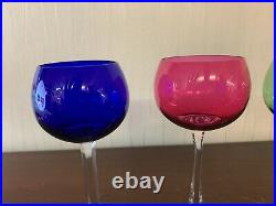 3 verres couleur en cristal de Baccarat (prix du lot)