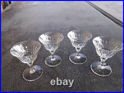 4 Coupes A Champagne Cristal Baccarat Modèle PICCADILY H13cm