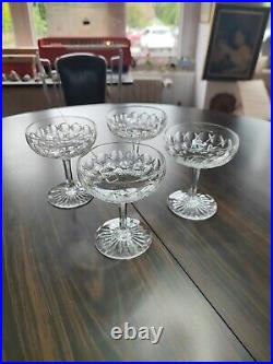 4 Coupes A Champagne En Cristal Taillé Baccarat Ou Saint Louis (J5)