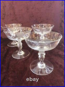 4 Coupes Champagne Cristal Baccarat Modèle Vence