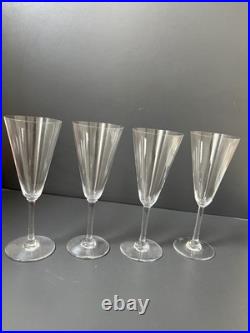 4 Flûtes À Champagne En Cristal Baccarat Modèle MUM