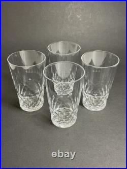 4 Verres À Thé En Cristal Taillé, Signé Baccarat