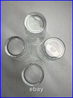 4 Verres À Thé En Cristal Taillé, Signé Baccarat