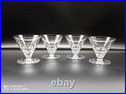 4 Verres à cocktail Coupes à Champagne en cristal de BACCARAT signés