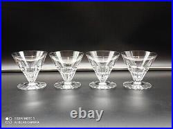 4 Verres à cocktail Coupes à Champagne en cristal de BACCARAT signés