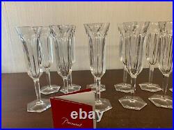 4 flûtes à champagne modèle Malmaison en cristal de Baccarat (prix à la pièce)