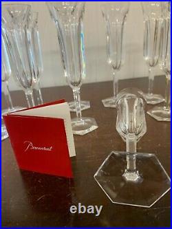 4 flûtes à champagne modèle Malmaison en cristal de Baccarat (prix à la pièce)