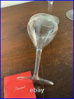 4 verres à eau gravé en cristal de Baccarat (prix à la pièce)