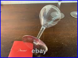 4 verres à eau gravé en cristal de Baccarat (prix à la pièce)