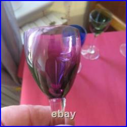 4 verres à liqueur en cristal de baccarat de couleurs H 13 cm signé
