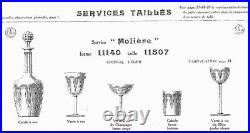 4 verres à vin cristal de Baccarat modèle Molière