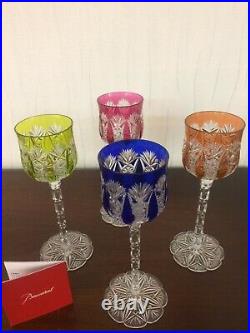 4 verres modèle Condé couleur en cristal de Baccarat (lot 4 verres)