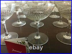 4 x 6 coupes à Champagne modèle Nancy cristal de Baccarat (prix pour 6 verres)