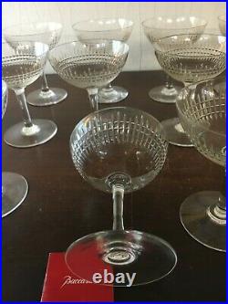 4 x 6 coupes à Champagne modèle Nancy cristal de Baccarat (prix pour 6 verres)
