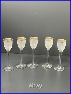 5 Verres A Liqueur En Cristal Givre St Louis Baccarat