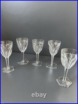 5 Verres À Vin En Cristal Baccarat Modèle Compiegne
