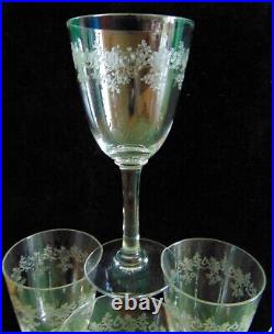 5 Verres A Vin Rouge Cristal Grave Modele Sevigne Baccarat H 13,4 CM
