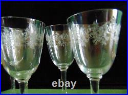 5 Verres A Vin Rouge Cristal Grave Modele Sevigne Baccarat H 13,4 CM