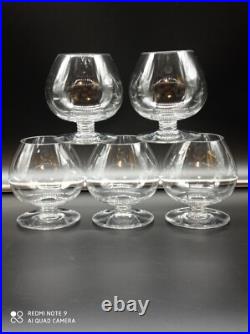 5 Verres à cognac en Cristal de BACCARAT modèle CHEVERNY, signé, H 10 cm