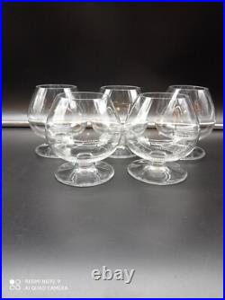 5 Verres à cognac en Cristal de BACCARAT modèle CHEVERNY, signé, H 10 cm
