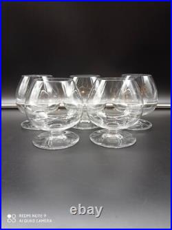 5 Verres à cognac en Cristal de BACCARAT modèle CHEVERNY, signé, H 10 cm