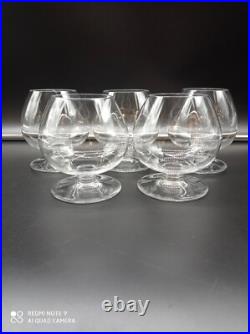 5 Verres à cognac en Cristal de BACCARAT modèle CHEVERNY, signé, H 10 cm