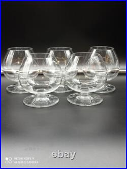 5 Verres à cognac en Cristal de BACCARAT modèle CHEVERNY, signé, H 10 cm