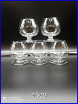 5 Verres à cognac en Cristal de BACCARAT modèle CHEVERNY, signé, H 10 cm