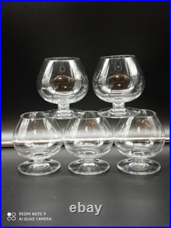 5 Verres à cognac en Cristal de BACCARAT modèle CHEVERNY, signé, H 10 cm