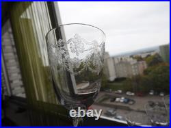 5 anciens verres à vin LUXE cristal de BACCARAT modèle BEAUHARNAIS gravure TABLE