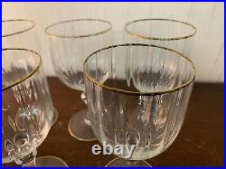 5 verres à eau doré en cristal Baccarat (prix du lot)