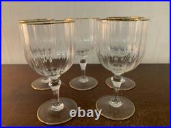 5 verres à eau doré en cristal Baccarat (prix du lot)