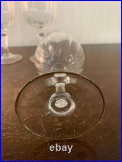 5 verres à eau doré en cristal Baccarat (prix du lot)