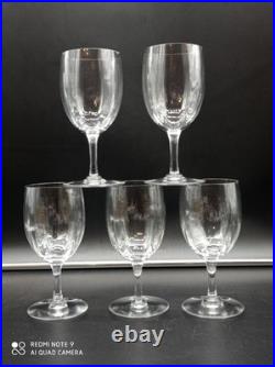 5 verres à eau en Cristal de BACCARAT modèle MONTAIGNE OPTIC, H 16 cm