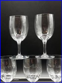 5 verres à eau en Cristal de BACCARAT modèle MONTAIGNE OPTIC, H 16 cm
