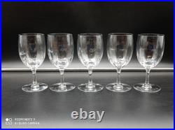 5 verres à eau en Cristal de BACCARAT modèle MONTAIGNE OPTIC, H 16 cm