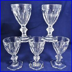 5 verres à vin cristal Baccarat Harcourt Réf A 12,5 cm wine glasses