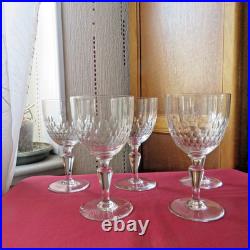 5 verres a vin ou eau en cristal de baccarat modèle écaille H 15 non signé
