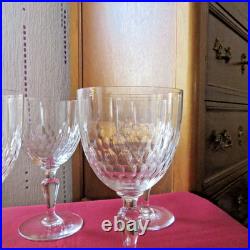 5 verres a vin ou eau en cristal de baccarat modèle écaille H 15 non signé