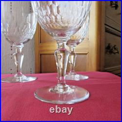 5 verres a vin ou eau en cristal de baccarat modèle écaille H 15 non signé