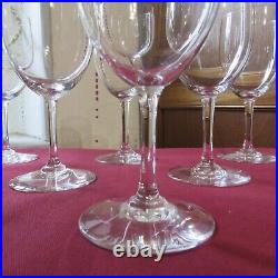 5 verres à vin rouge en cristal de baccarat modèle perfection signé H 15,5 cm