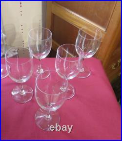 5 verres à vin rouge en cristal de baccarat modèle perfection signé H 15,5 cm