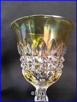 5 verres en cristal doublé couleurs et taillé / Style Piccadilly Baccarat