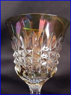 5 verres en cristal doublé couleurs et taillé / Style Piccadilly Baccarat