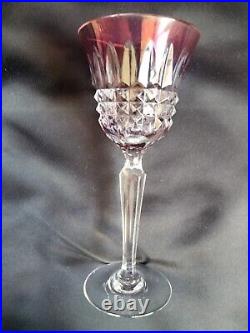 5 verres en cristal doublé couleurs et taillé / Style Piccadilly Baccarat