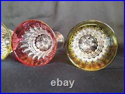 5 verres en cristal doublé couleurs et taillé / Style Piccadilly Baccarat