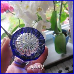 5 verres gobelet de couleur bleu en cristal de baccarat H 8 cm