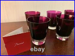 5 verres modèle Mosaïque violet en cristal de Baccarat (prix à la pièce)