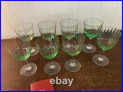 5 verres vin blanc modèle aquarelle vert clair cristal Baccarat (prix la pièce)