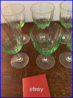 5 verres vin blanc modèle aquarelle vert clair cristal Baccarat (prix la pièce)